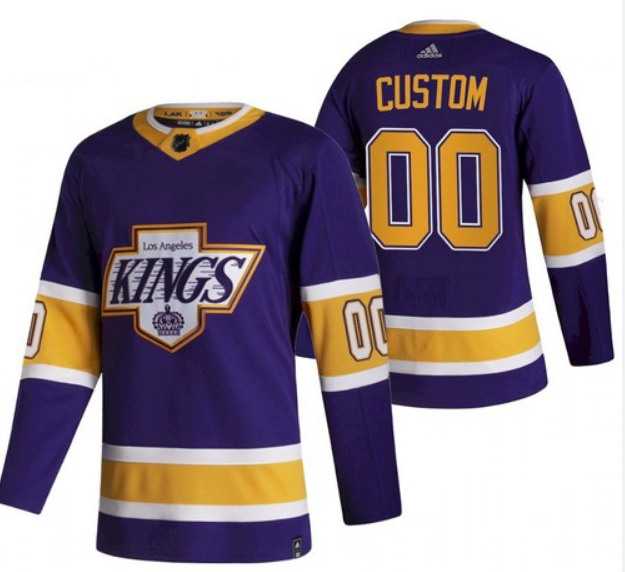 Men%27s Los Angeles Kings Adidas Purple Hockey Custom NHL Stitched Jersey